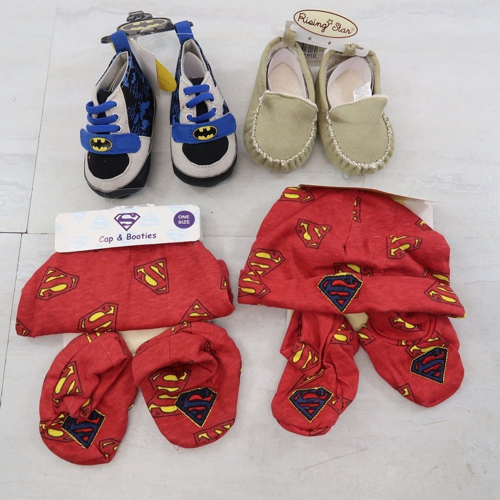 Rising Star Beige Moccasins, Batman Shoes, Spiderman Booties Baby Boy 0-12 M